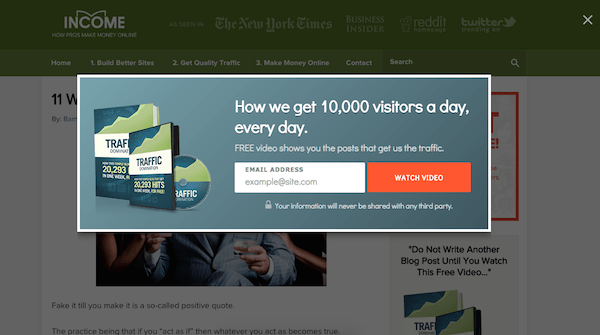 Get Email Subscribers From PopUps